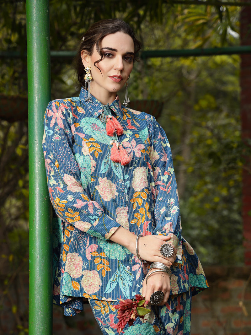 Stylum Women's Multicolor Floral Printed Cotton Co-ord Set (CSMULTIBEACH)