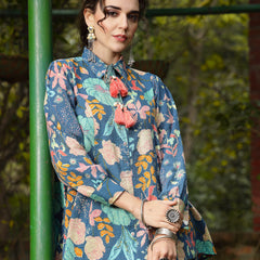 Stylum Women's Multicolor Floral Printed Cotton Co-ord Set (CSMULTIBEACH)
