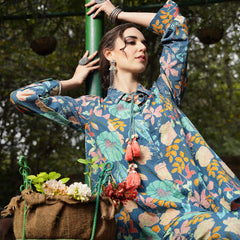 Stylum Women's Multicolor Floral Printed Cotton Co-ord Set (CSMULTIBEACH)