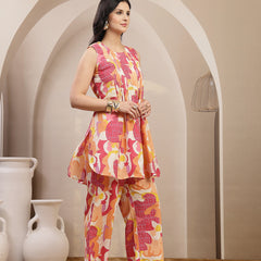 Stylum Women's Multi Abstract Printed Cotton Co-Ord Set (CSMULTITASK)