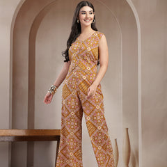 Stylum Women's Mustard Ethnic Printed Cotton Co-Ord Set (CSMUSTARDMURTI)