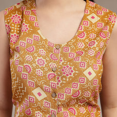 Stylum Women's Mustard Ethnic Printed Cotton Co-Ord Set (CSMUSTARDMURTI)