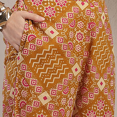 Stylum Women's Mustard Ethnic Printed Cotton Co-Ord Set (CSMUSTARDMURTI)