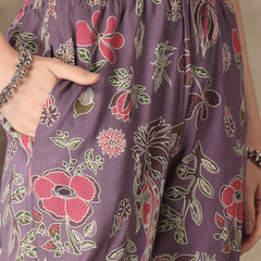 Stylum Women's Floral Printed Rayon Co-Ord Set (CSNAINAPURPLE)
