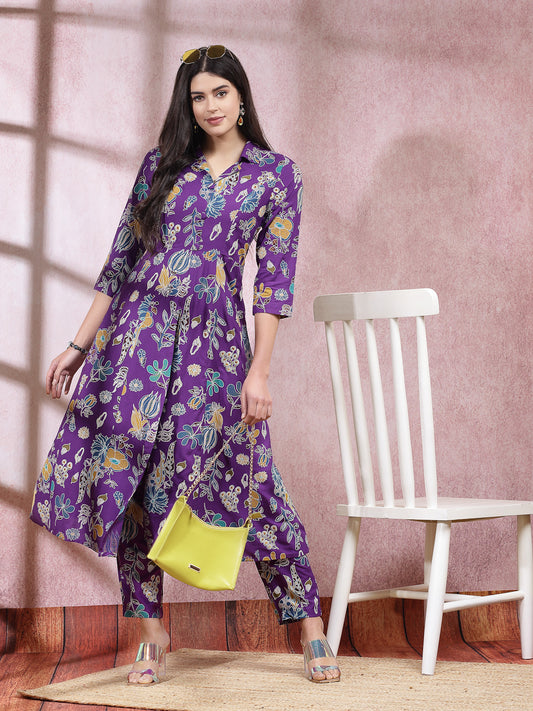 Stylum Women's Floral Printed Rayon Co-Ord Set (CSNAINAVOIL)