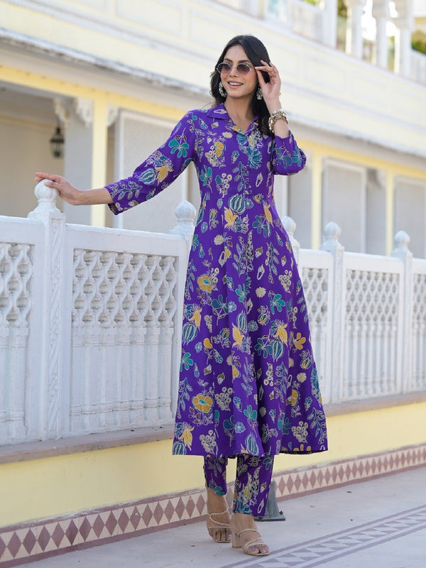 Stylum Women's Floral Printed Rayon Co-Ord Set (CSNAINAVOIL)