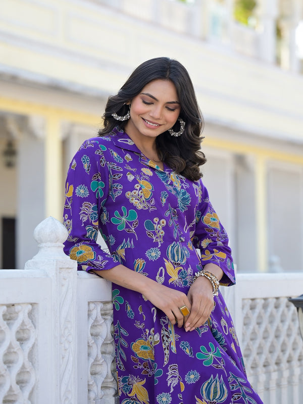 Stylum Women's Floral Printed Rayon Co-Ord Set (CSNAINAVOIL)