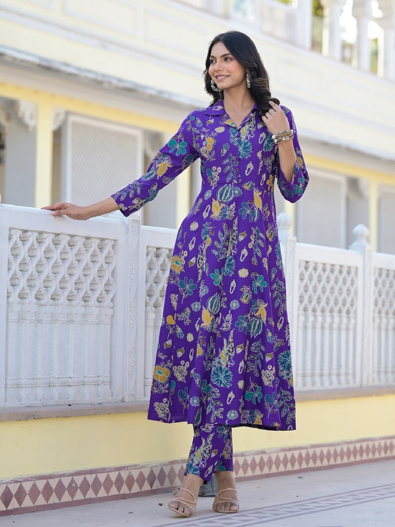 Stylum Women's Floral Printed Rayon Co-Ord Set (CSNAINAVOIL)