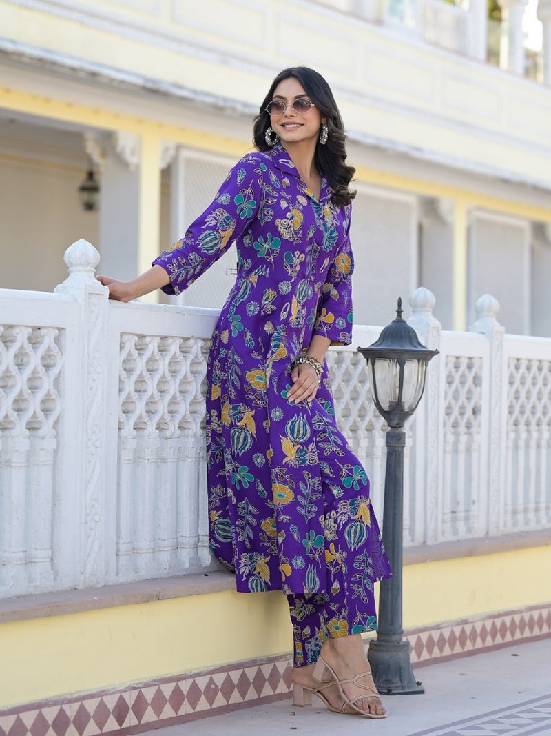 Stylum Women's Floral Printed Rayon Co-Ord Set (CSNAINAVOIL)