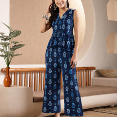 Stylum Women's Navy Ethnic Motif Printed Rayon Co-Ord Set (CSNAVYACTIVA)