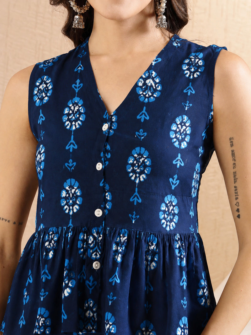 Stylum Women's Navy Ethnic Motif Printed Rayon Co-Ord Set (CSNAVYACTIVA)