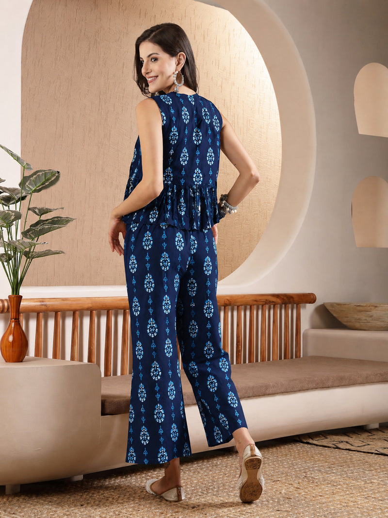 Stylum Women's Navy Ethnic Motif Printed Rayon Co-Ord Set (CSNAVYACTIVA)