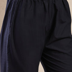 Stylum Women's Navy Blue Solid & Embroidered Cotton Co-Ord Set (CSNAVYZINPA)