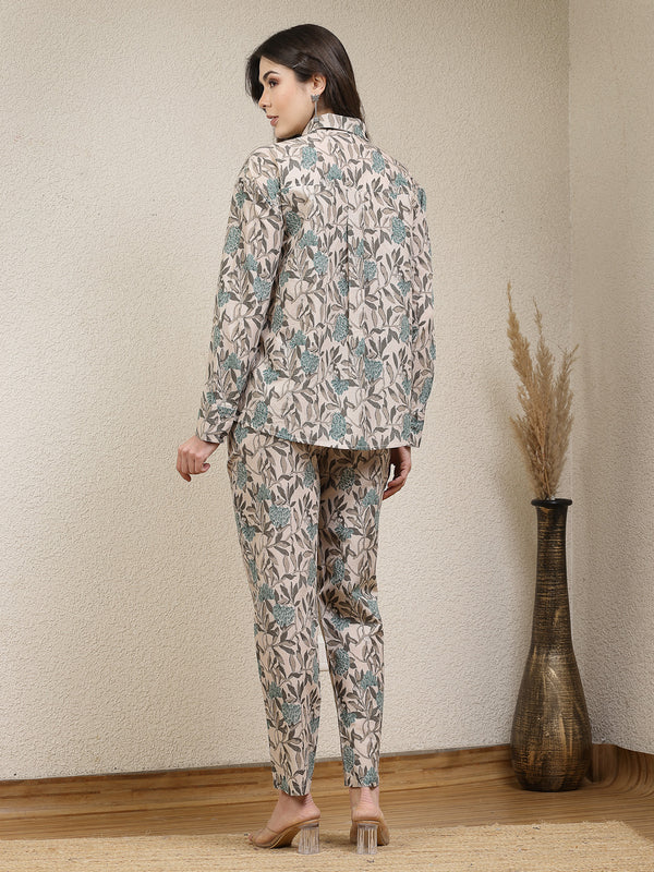 Stylum Women's Floral Printed Rayon Co-Ord Set (CSNESTLESAND)