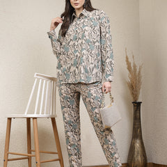 Stylum Women's Floral Printed Rayon Co-Ord Set (CSNESTLESAND)
