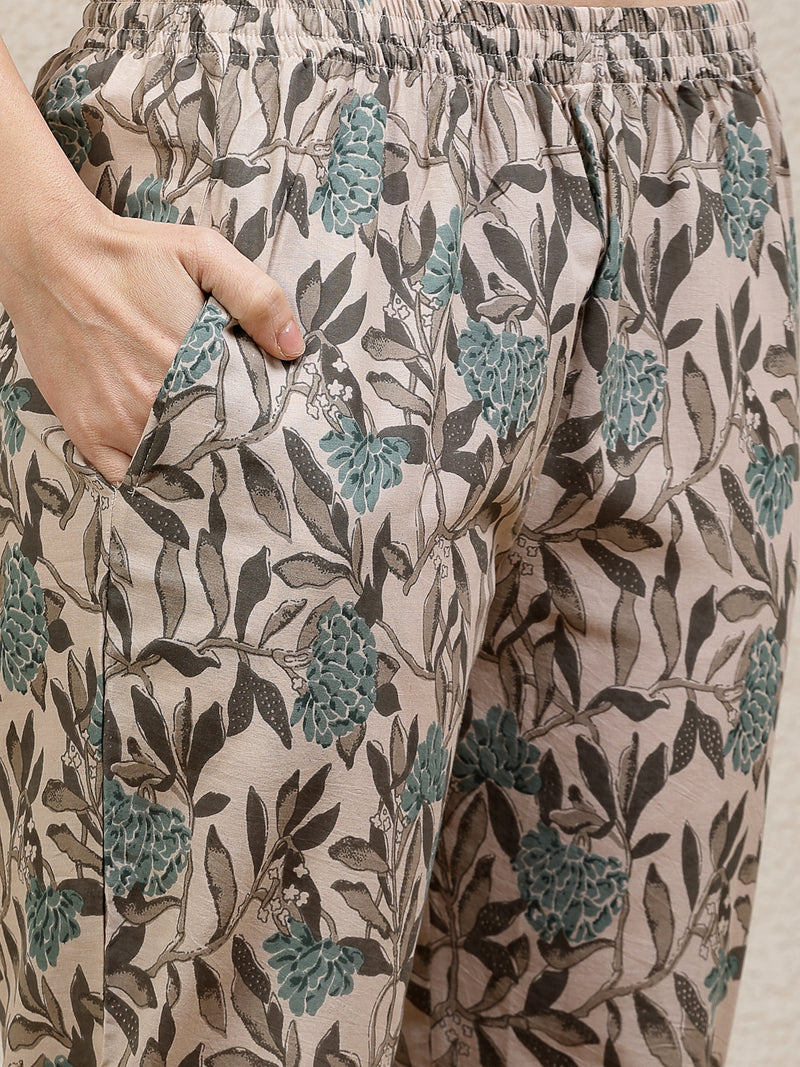 Stylum Women's Floral Printed Rayon Co-Ord Set (CSNESTLESAND)