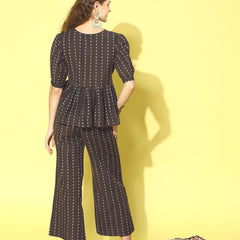 Stylum Women's Self Design Cotton Blend Co-Ord Set (CSNEXON)