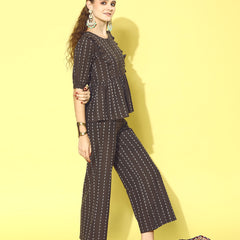 Stylum Women's Self Design Cotton Blend Co-Ord Set (CSNEXON)