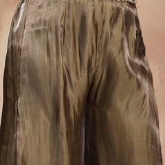 Stylum Women's Olive Solid & Embroidered Organza Co-Ord Set (CSOLIVEKANYA)