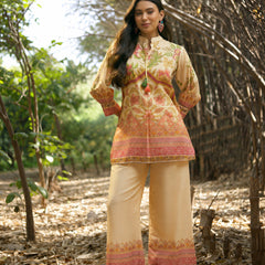 Stylum Women's Peach Floral Printed Rayon C-Ord Set (CSPEACHHINT)