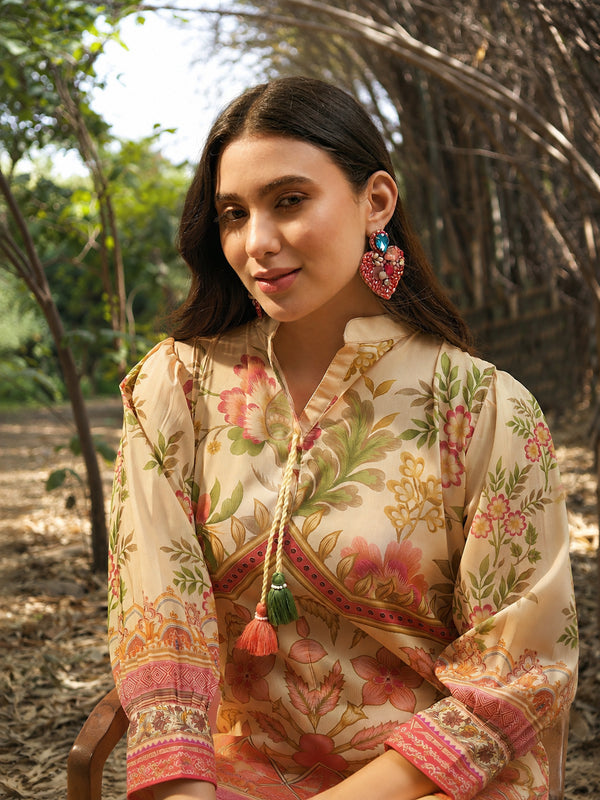 Stylum Women's Peach Floral Printed Rayon C-Ord Set (CSPEACHHINT)