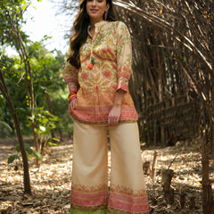 Stylum Women's Peach Floral Printed Rayon C-Ord Set (CSPEACHHINT)