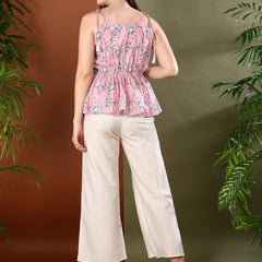 Stylum Women's Pink Floral Printed Cotton Co-Ord Set (CSPINKBOMBIL)