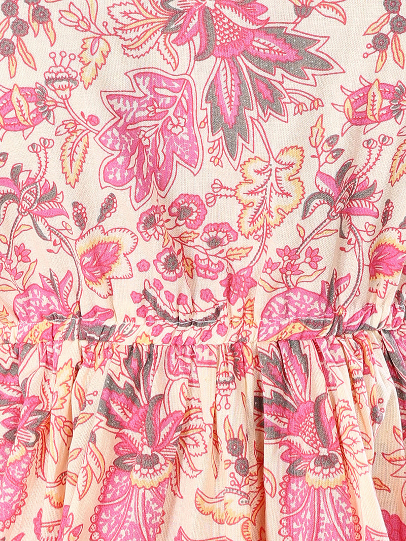 Stylum Women's Pink Floral Printed Cotton Co-ords Set (CSPINKBUTTE)