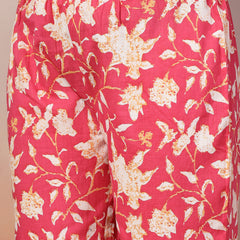 Stylum Women's Printed & Embroidered Cotton Co-Ord Set (CSPINKCASIO)