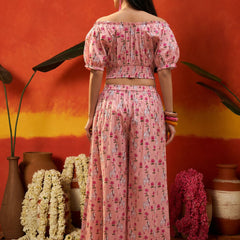 Stylum Women's Pink Animal Printed Cotton Co-Ord Set (CSPINKKALAM)