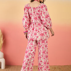 Stylum Women's Pink Floral Printed Rayon Co-Ord Set (CSPINKLAMA)