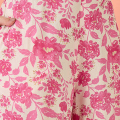 Stylum Women's Pink Floral Printed Rayon Co-Ord Set (CSPINKLAMA)