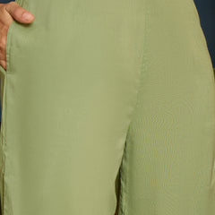 Stylum Women's Pista Green Solid & Embroidered Cotton Slub Co-Ord Set (CSPISTAVICTOR)