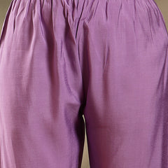 Stylum Women's Purple Solid & Mirror Work Silk Blend Co-Ord Set (CSPURPLEPAZER)