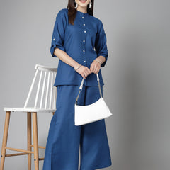 Stylum Women's Solid Cotton Blend Co-Ord Set (CSROYALVIRTUS)