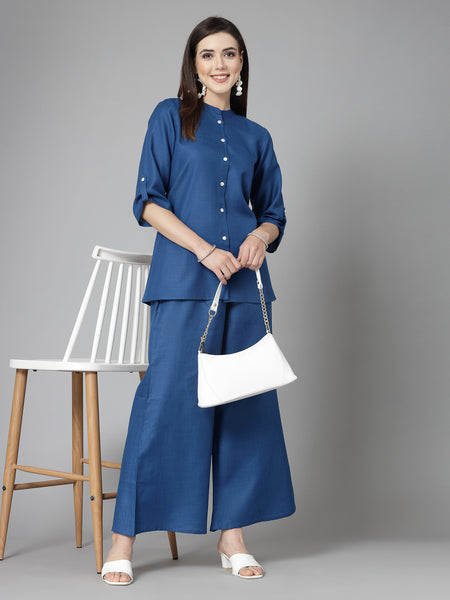Stylum Women's Solid Cotton Blend Co-Ord Set (CSROYALVIRTUS)
