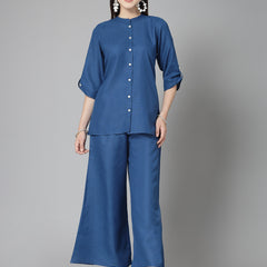 Stylum Women's Solid Cotton Blend Co-Ord Set (CSROYALVIRTUS)