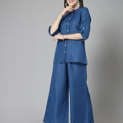 Stylum Women's Solid Cotton Blend Co-Ord Set (CSROYALVIRTUS)