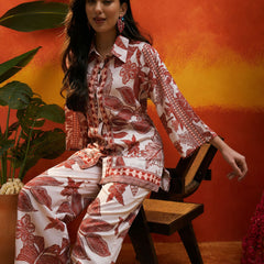Stylum Women's Rust Tropical Printed Rayon Co-Ord Set (CSRUSTBUKHARA)