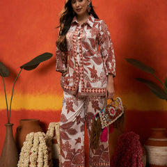 Stylum Women's Rust Tropical Printed Rayon Co-Ord Set (CSRUSTBUKHARA)