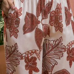 Stylum Women's Rust Tropical Printed Rayon Co-Ord Set (CSRUSTBUKHARA)