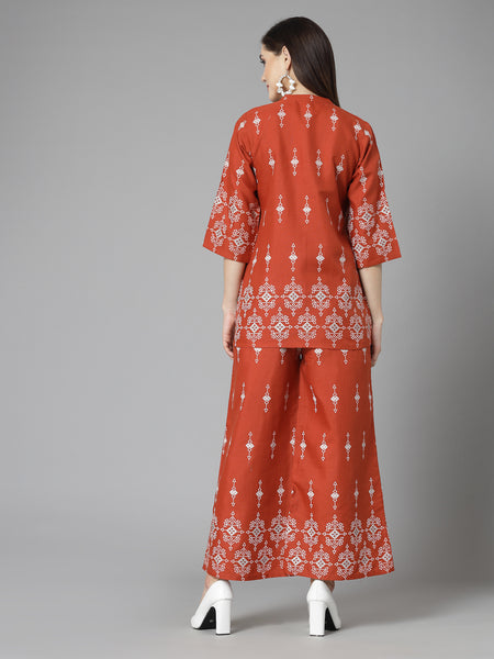 Stylum Women's Printed Cotton Blend Co-Ord Set (CSRUSTIC)