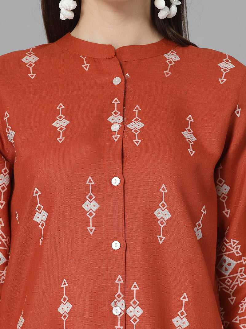 Stylum Women's Printed Cotton Blend Co-Ord Set (CSRUSTIC)