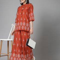 Stylum Women's Printed Cotton Blend Co-Ord Set (CSRUSTIC)