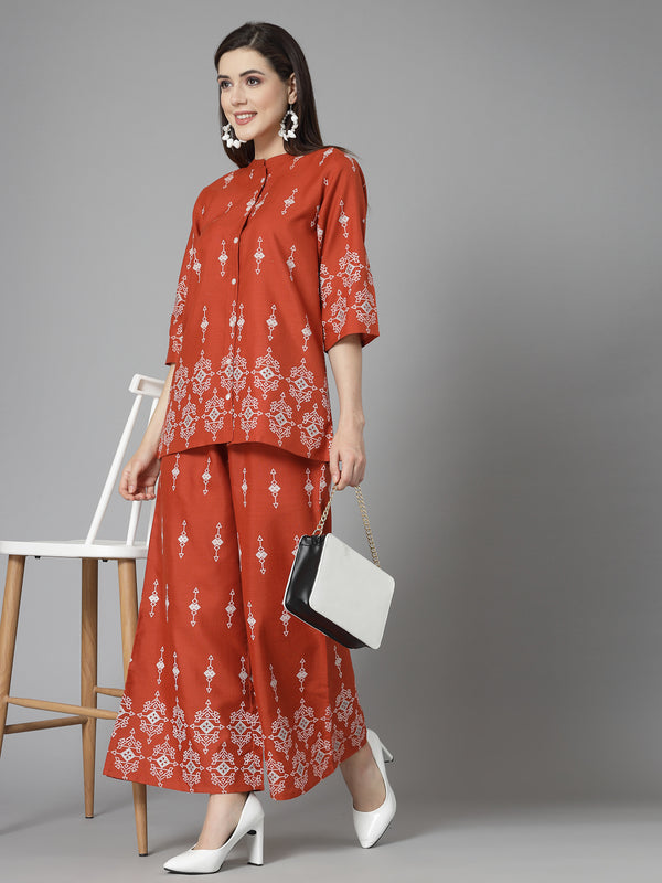 Stylum Women's Printed Cotton Blend Co-Ord Set (CSRUSTIC)