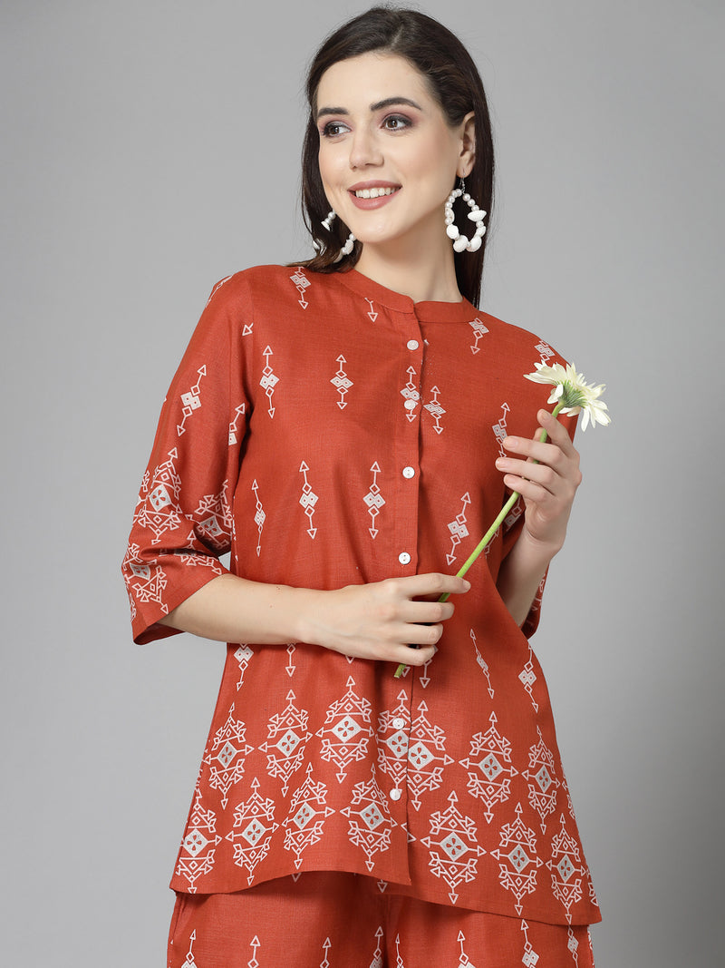 Stylum Women's Printed Cotton Blend Co-Ord Set (CSRUSTIC)