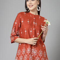 Stylum Women's Printed Cotton Blend Co-Ord Set (CSRUSTIC)