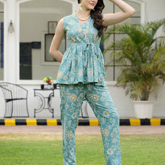 Stylum Women's Floral Printed Rayon Co-Ord Set (CSSALCONAQUA)