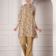 Women's Printed Cotton Blend Co-Ord set (CSSAMRINMUST)