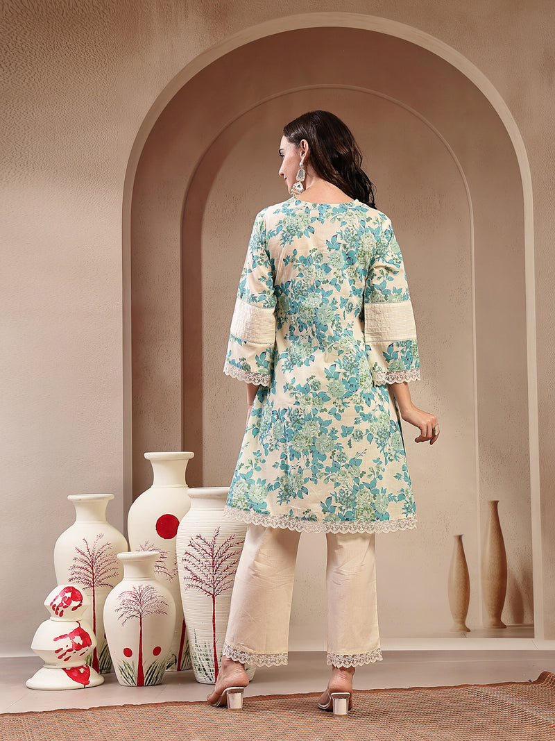 Stylum Women's Sky Blue Floral Printed Cotton Co-Ord Set (CSSKYMARCO)